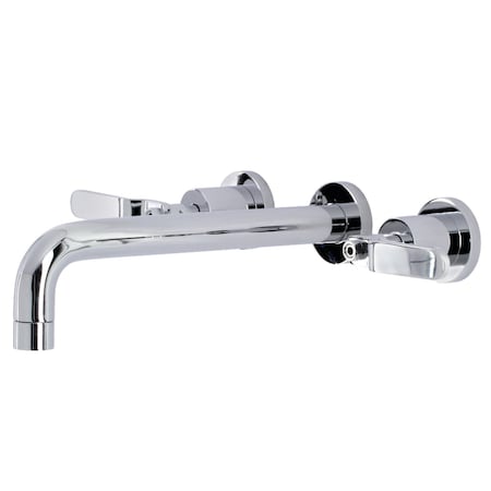 Kingston Brass KS8021KL Two-Handle Wall Mount Tub Faucet, Polished Chrome KS8021KL